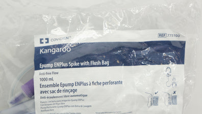 Covidien 775100 Kangaroo Epump ENPlus Spike w/Flush Bag Anti-free Flow 1000mL(x)